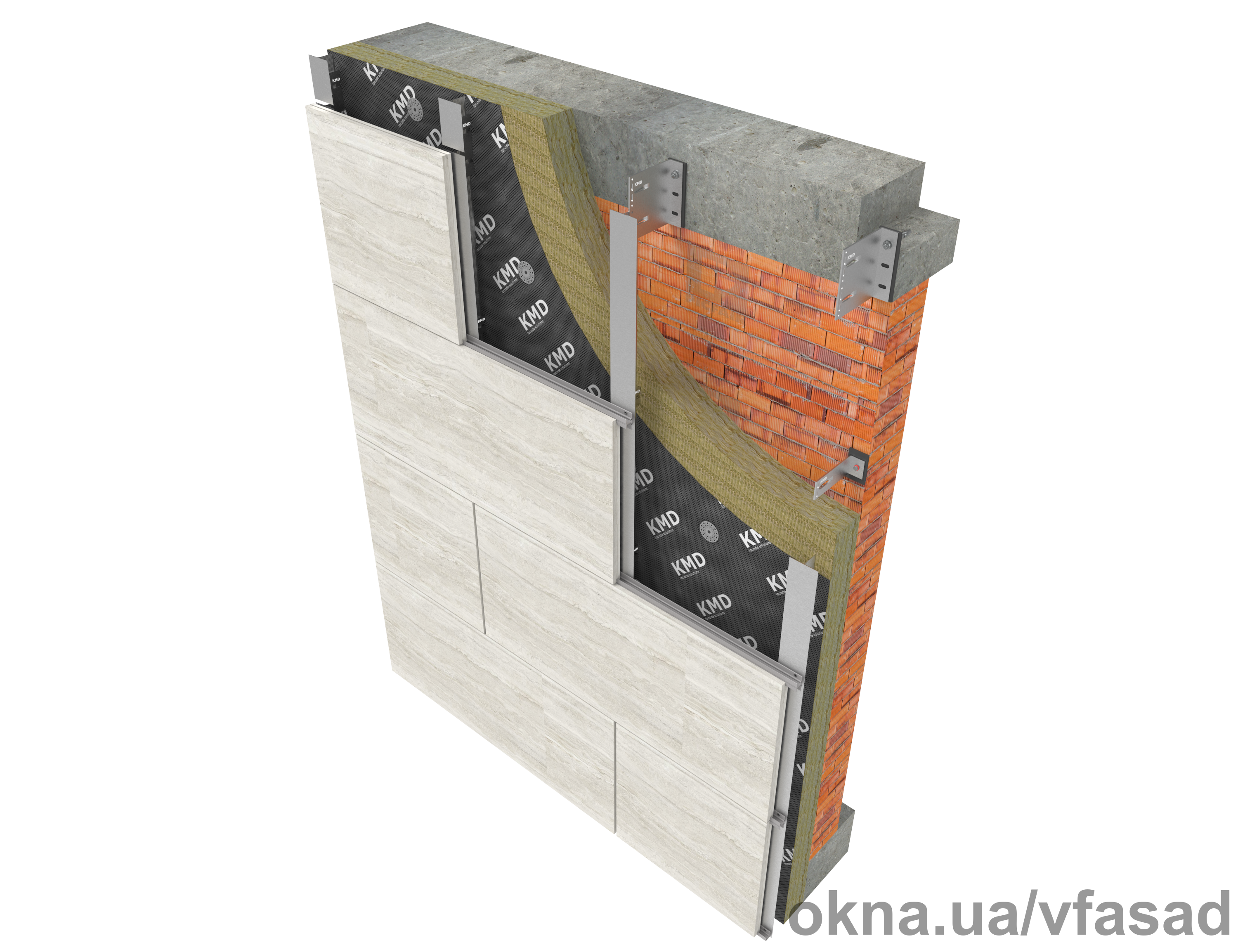 KMD.VF Система навісного фасаду для натурального для камню